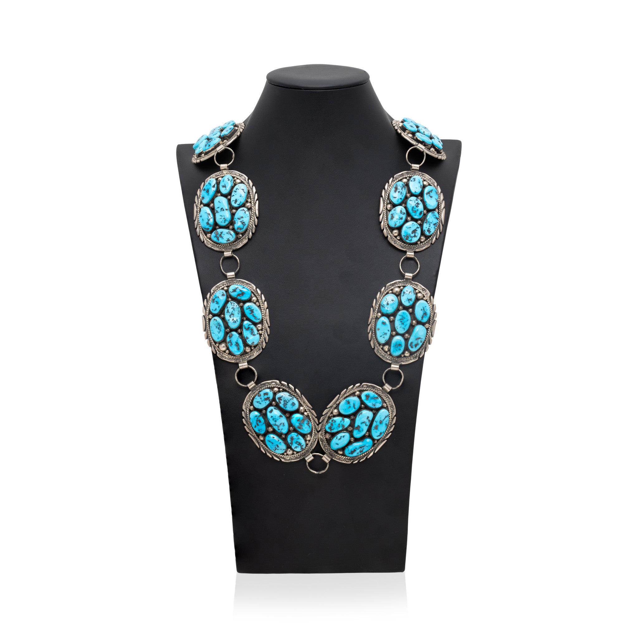 Navajo Sleeping Beauty Link Concho Belt