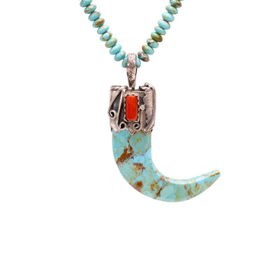 Turquoise Bear Claw Necklace, Jewelry, Necklace, Native