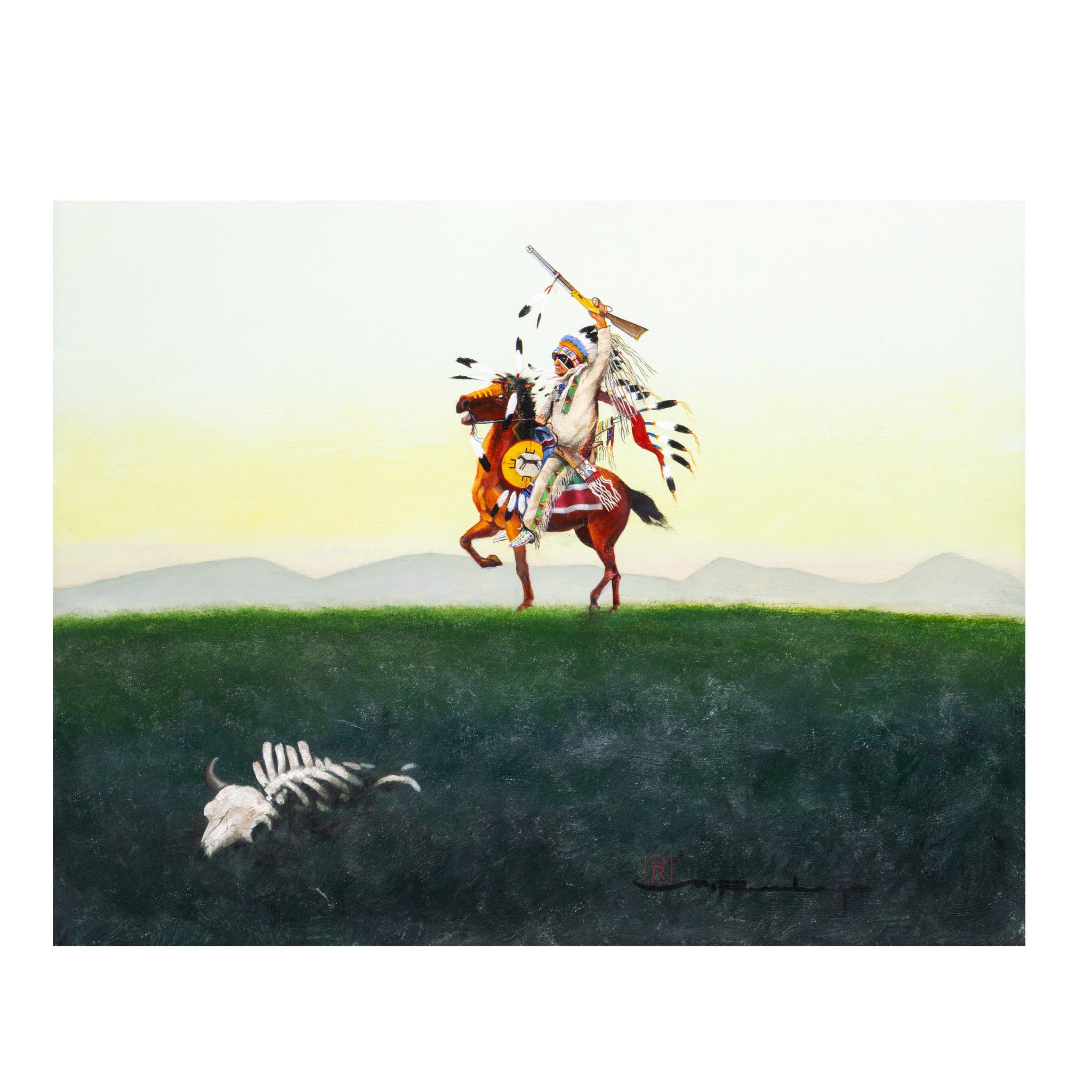 "The Yellow Boy" by Mario Rabago, Fine Art, Painting, Native American
