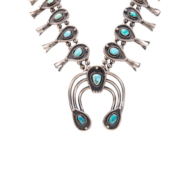 Navajo Turquoise Squash Blossom, Jewelry, Squash Blossom, Native