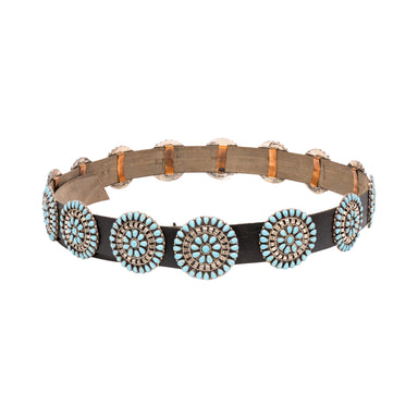 Navajo Turquoise Cluster Concho Belt, Jewelry, Belt, Native