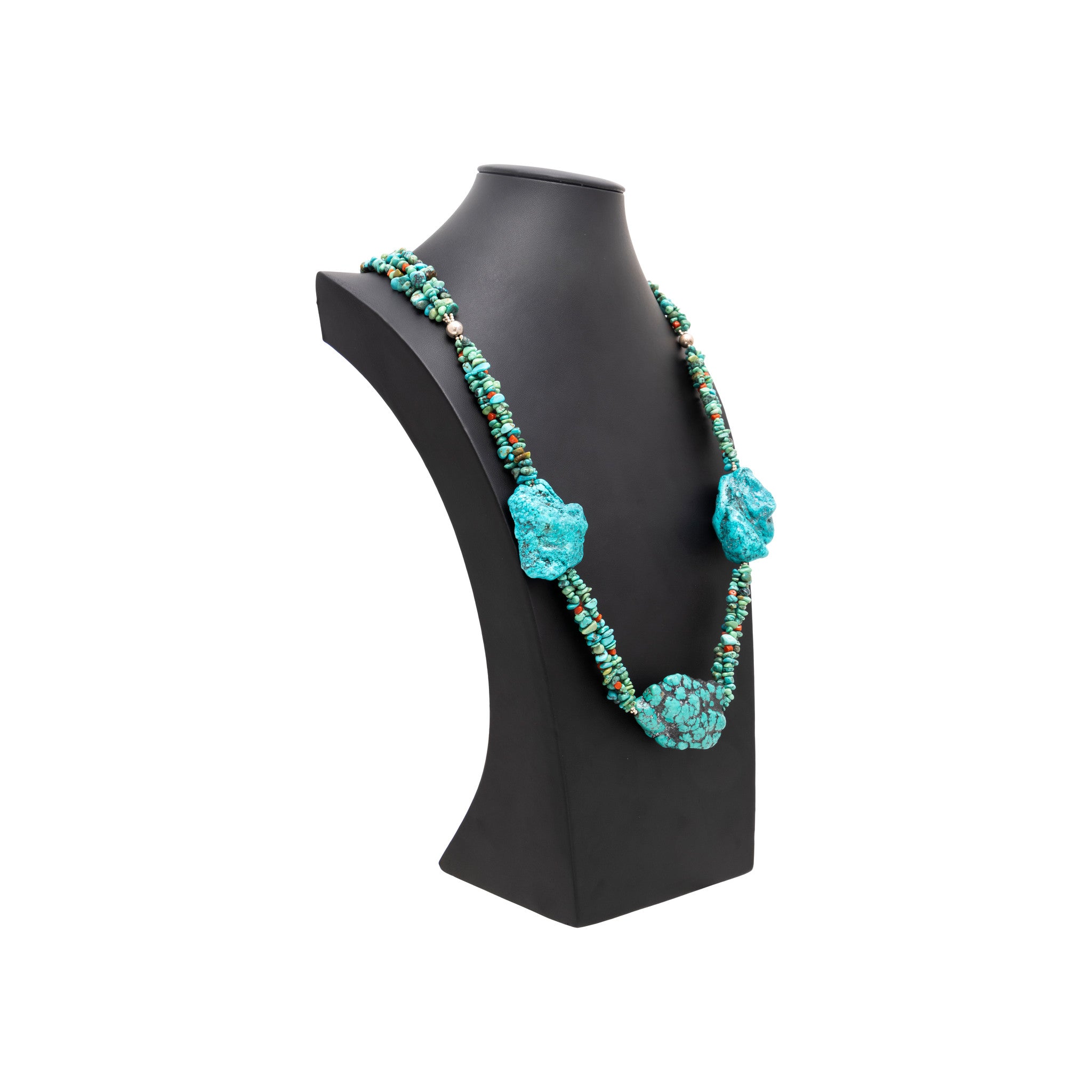 Turquoise and Coral Beaded Necklace