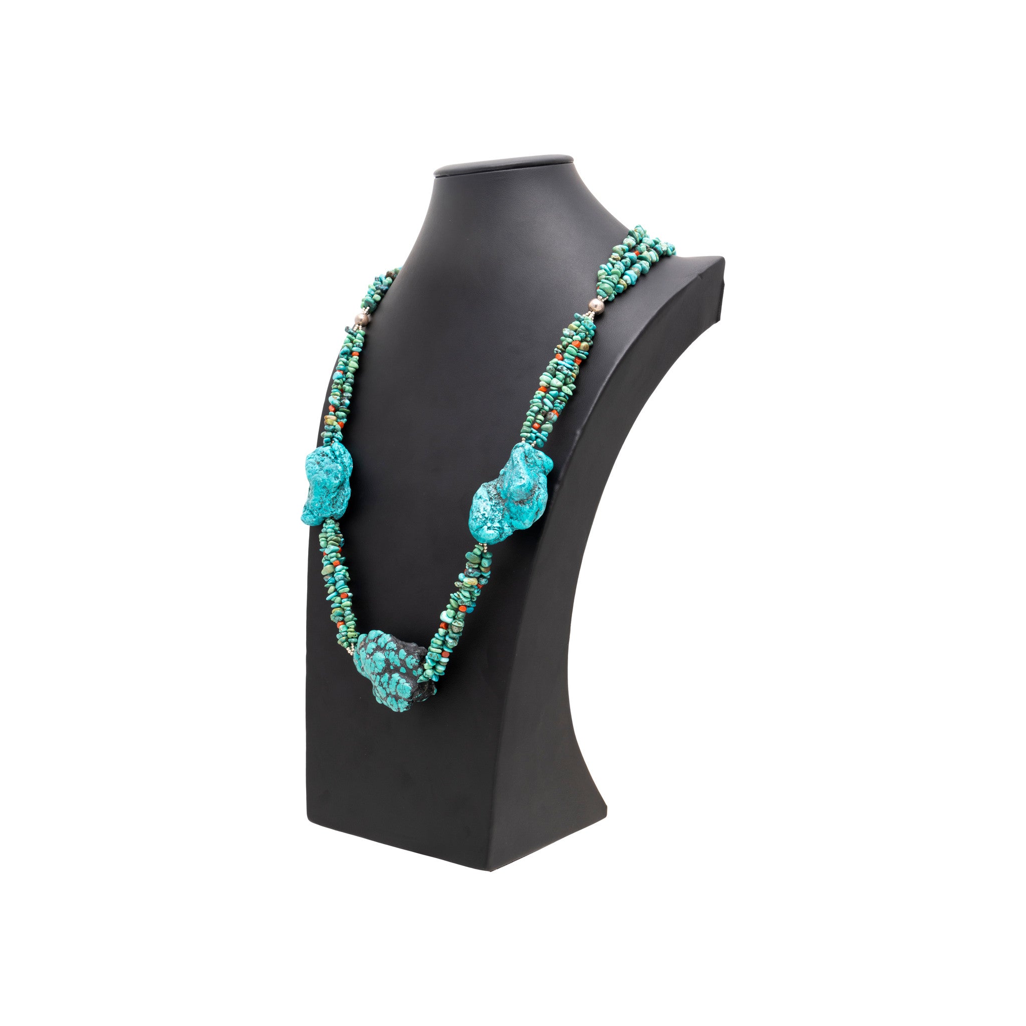 Turquoise and Coral Beaded Necklace