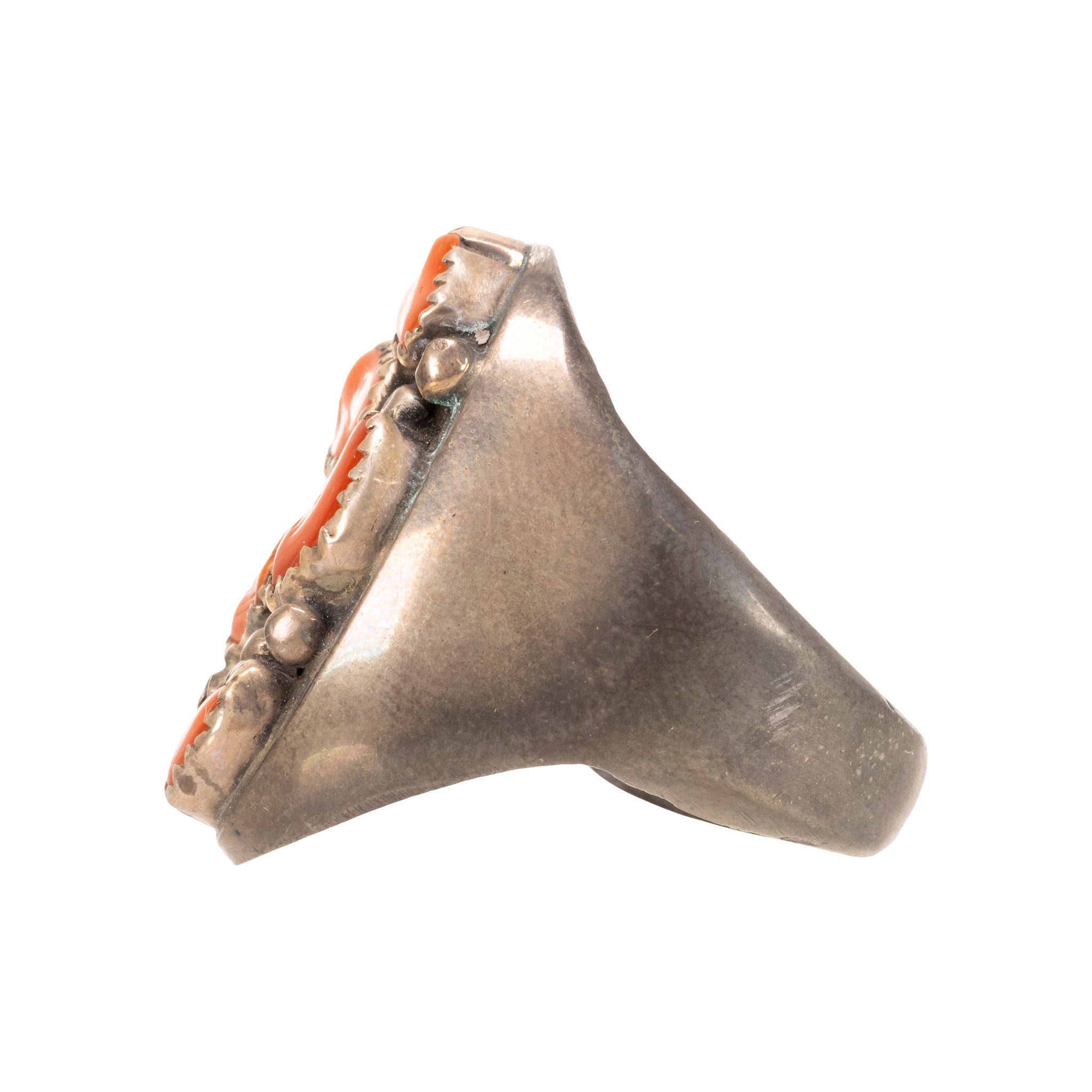 Coral and Sterling Ring