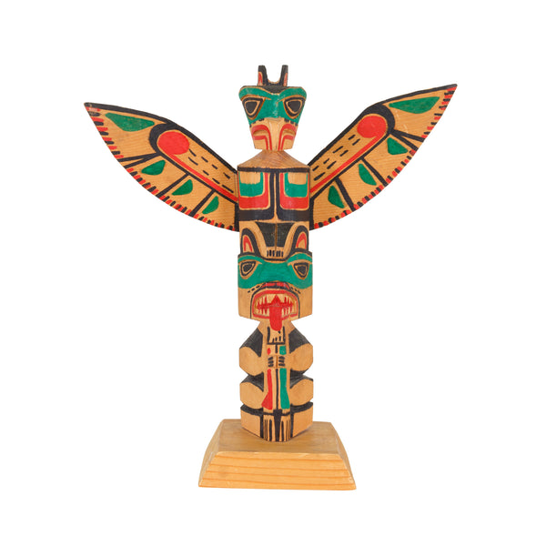 Quatsino Kwakwa̱ka̱ʼwakw Carved Cedar Totem, Native, Carving, Totem Pole