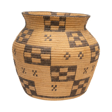 Pima Olla Basket, Native, Basketry, Vertical