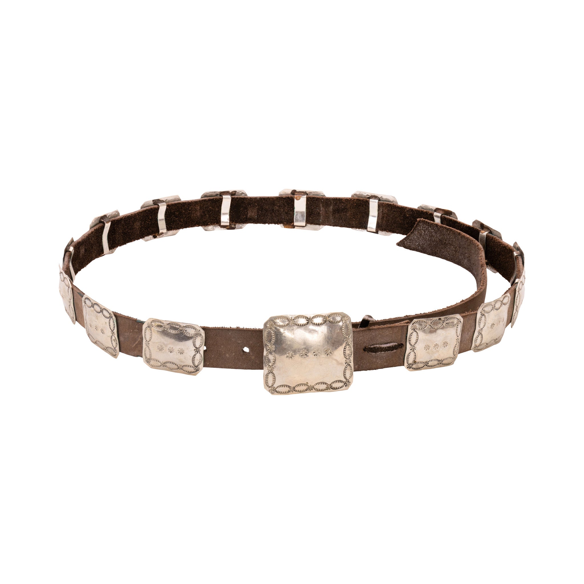 Coin Silver Concho Belt, Jewelry, Belt, Native