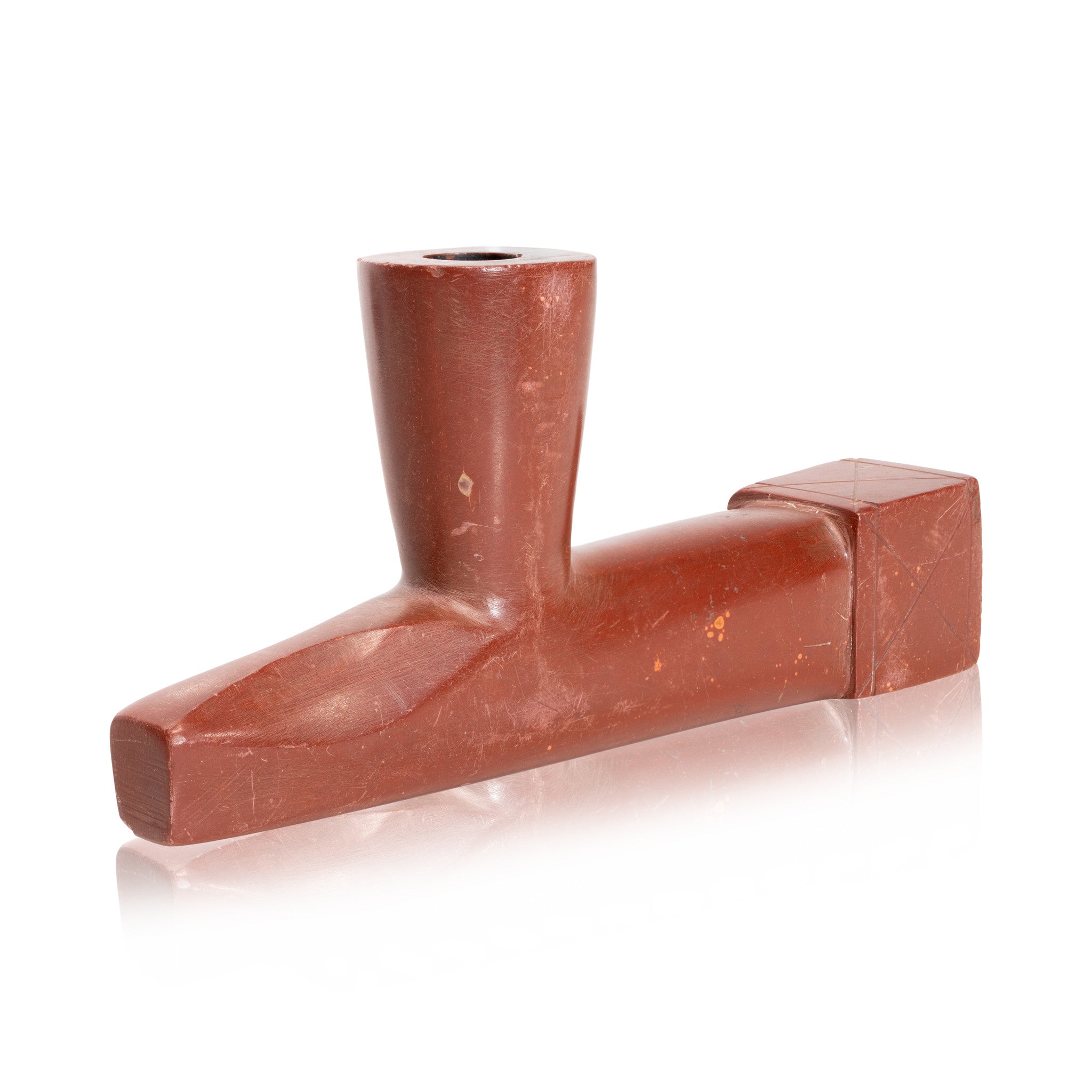 Catlinite T Pipe, Native, Pipe, Catlinite