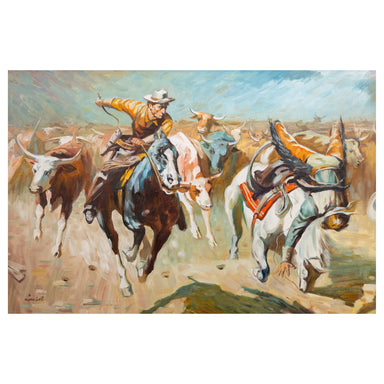 Stampede by Lambert, Fine Art, Painting, Western