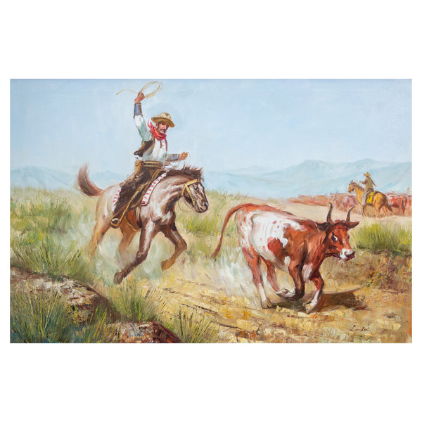 Roping by Lambert, Fine Art, Painting, Western