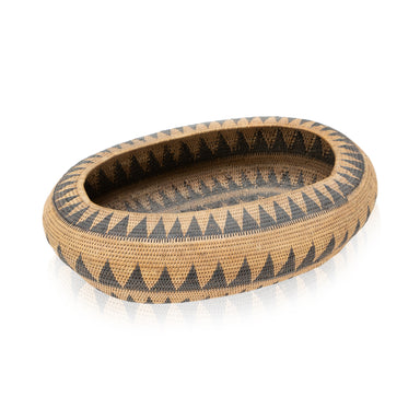 Pomo Boat-shaped Basket, Native, Basketry, Vertical