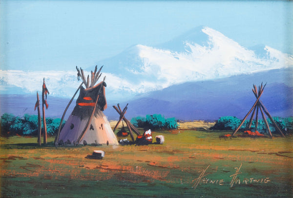 Montana Mountain By Heinie Hartwig, Fine Art, Painting, Native American