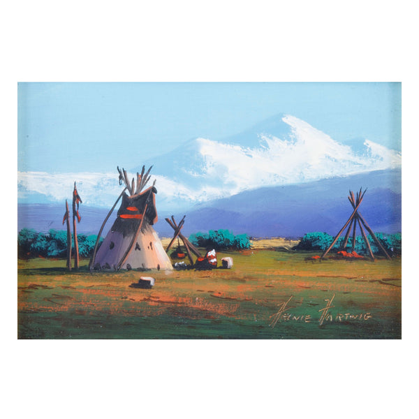 Montana Mountain By Heinie Hartwig, Fine Art, Painting, Native American