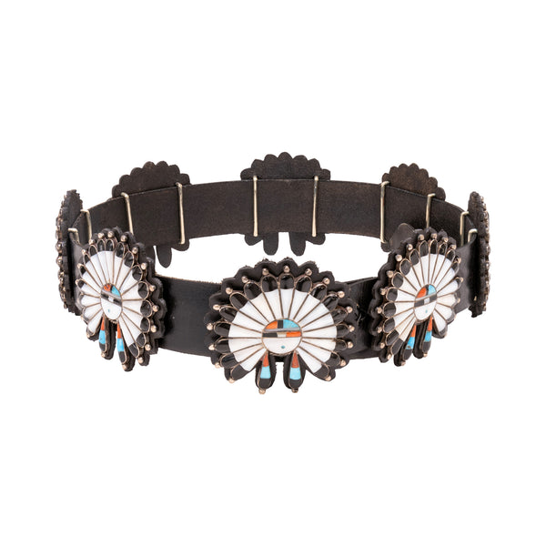 Zuni War Bonnet Concho Belt, Jewelry, Belt, Native