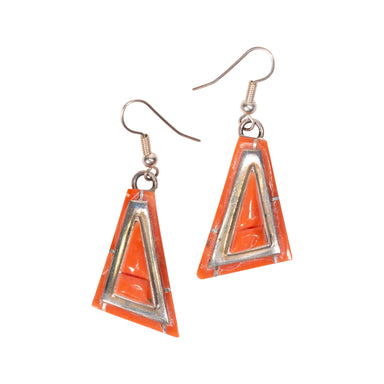 Zuni Spiny Oyster Earrings, Jewelry, Earrings, Native