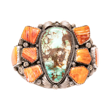 Navajo Turquoise and Spiny Oyster Bracelet, Jewelry, Bracelet, Native