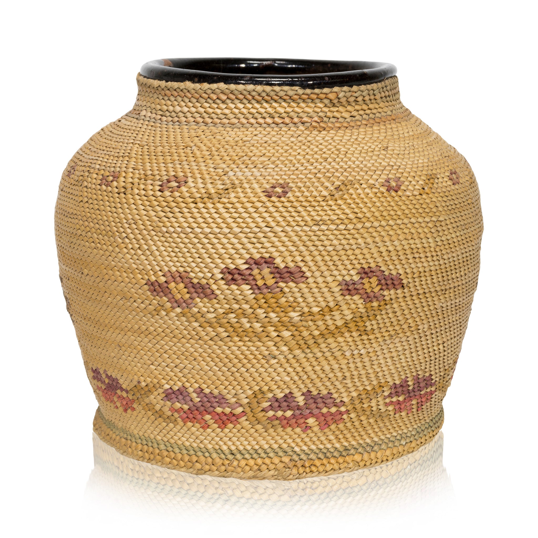 Makah/Nootka Basketry Jar, Native, Basketry, Vertical
