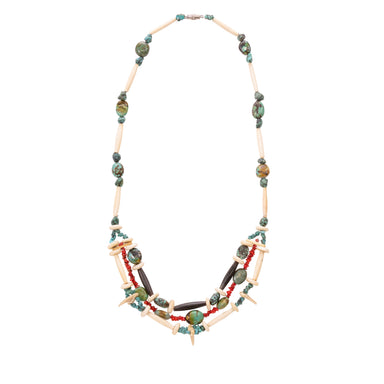 Beaded Turquoise Necklace, Jewelry, Necklace, Native