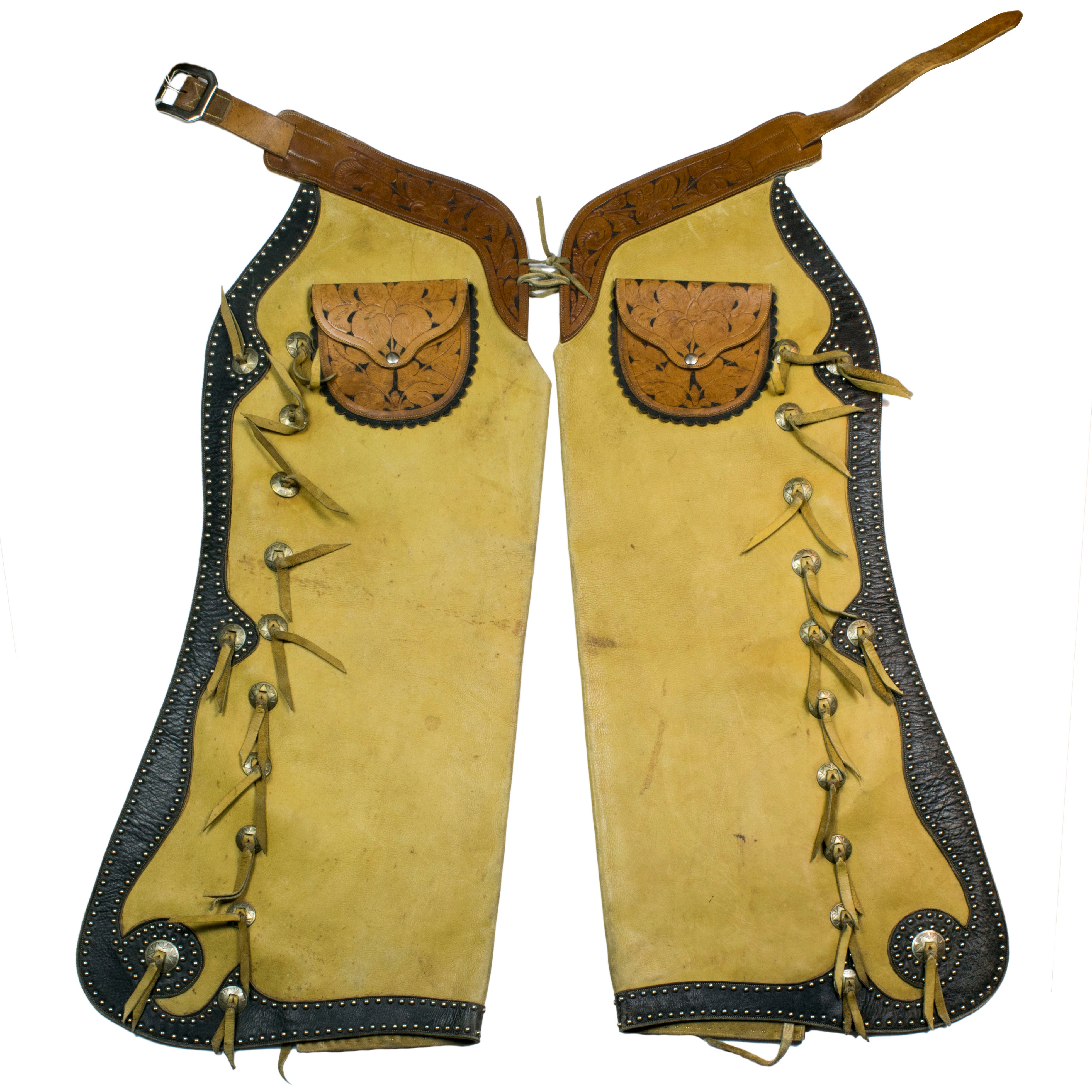 Tooled and Tacked Chaps, Western, Garment, Chaps