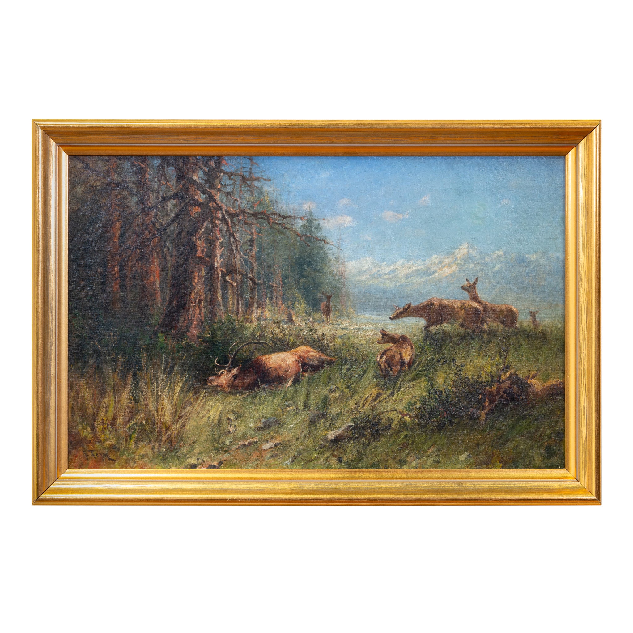 Montana Landscape with Felled Elk by John Fery