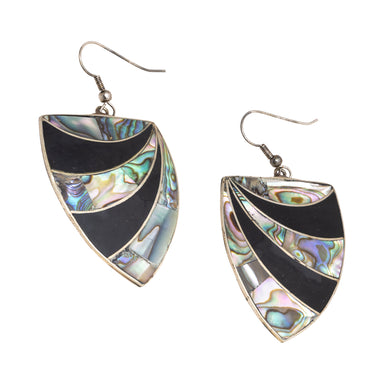 Abalone and Onyx Dangle Earrings, Jewelry, Earrings, Southwest