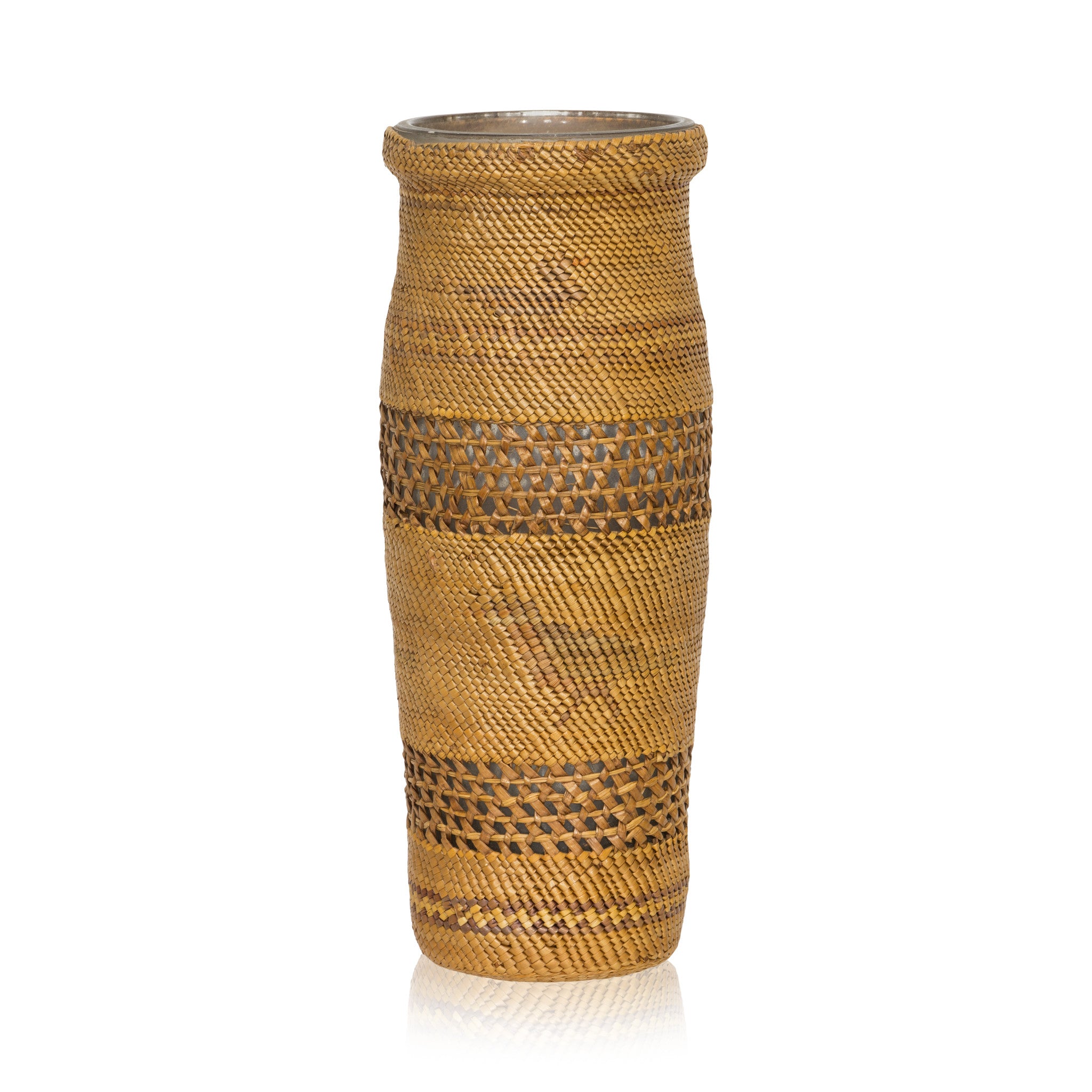 Makah Basketry Jar, Native, Basketry, Vertical