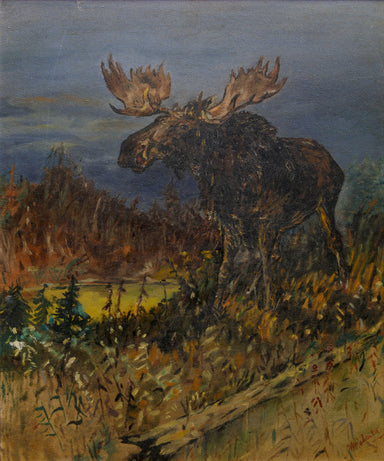 Rungus Style Moose, Fine Art, Painting, Wildlife