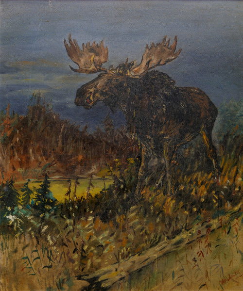 Rungus Style Moose, Fine Art, Painting, Wildlife