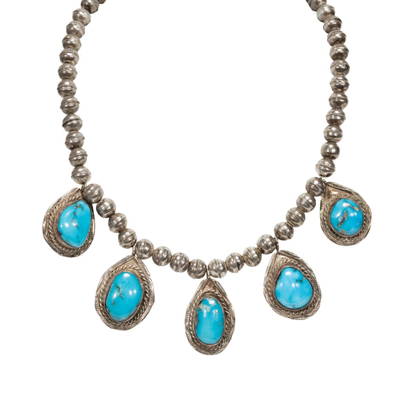 Turquoise and Sterling Necklace, Jewelry, Necklace, Native