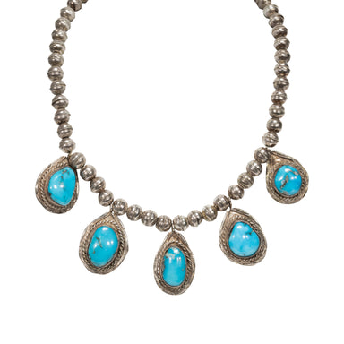 Turquoise and Sterling Necklace, Jewelry, Necklace, Native