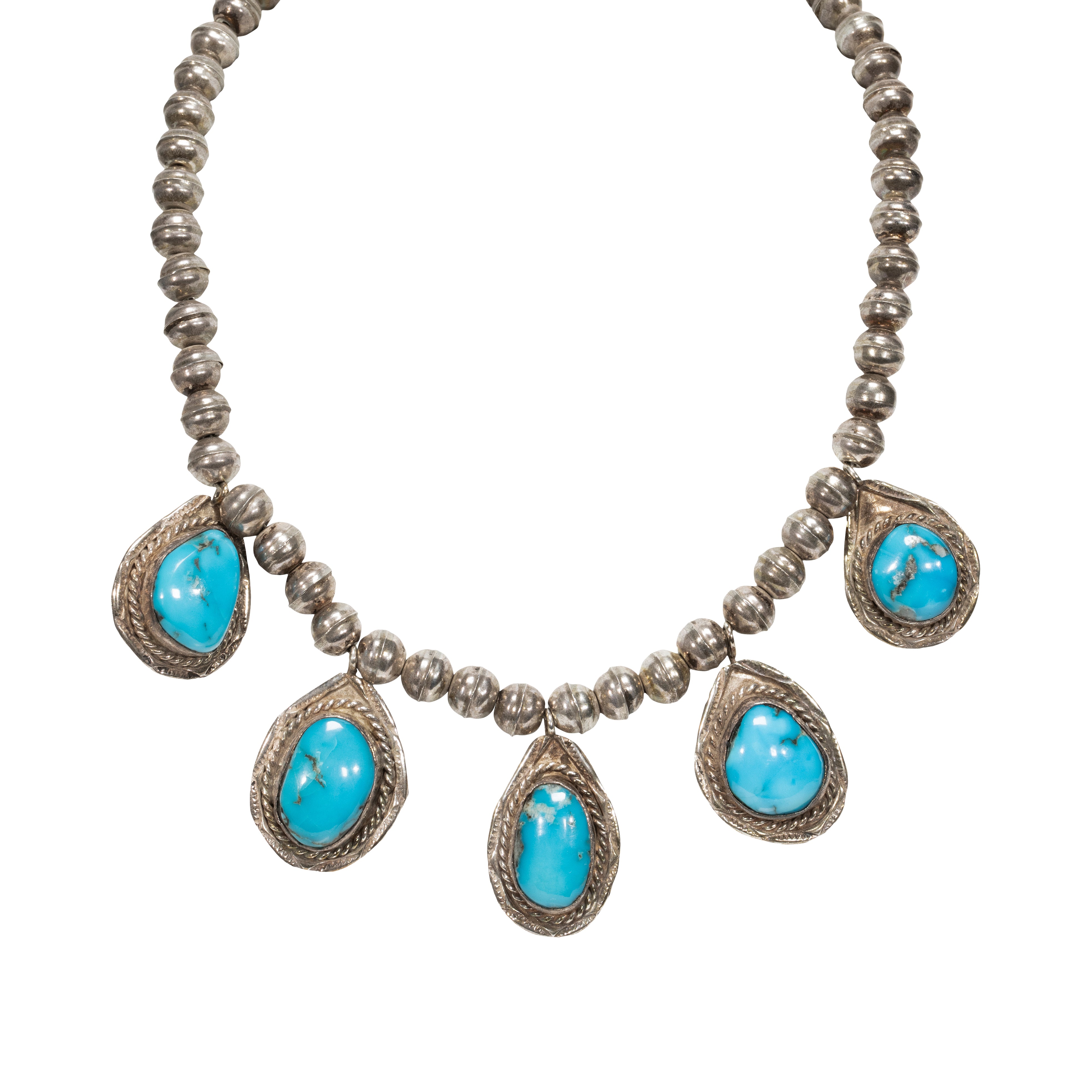Turquoise and Sterling Necklace, Jewelry, Necklace, Native