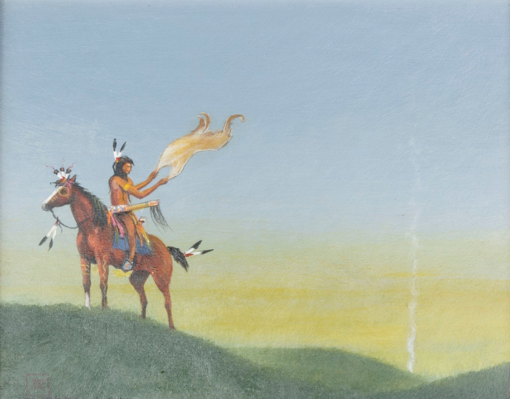 "The Signal" by Mario Rabago, Fine Art, Painting, Native American