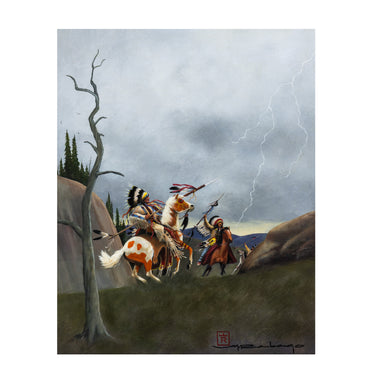 "Storm Riders" by Mario Rabago, Fine Art, Painting, Native American