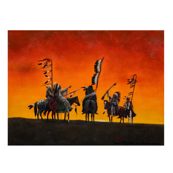 Parley at Sundown by Mario Rabago, Fine Art, Painting, Native American