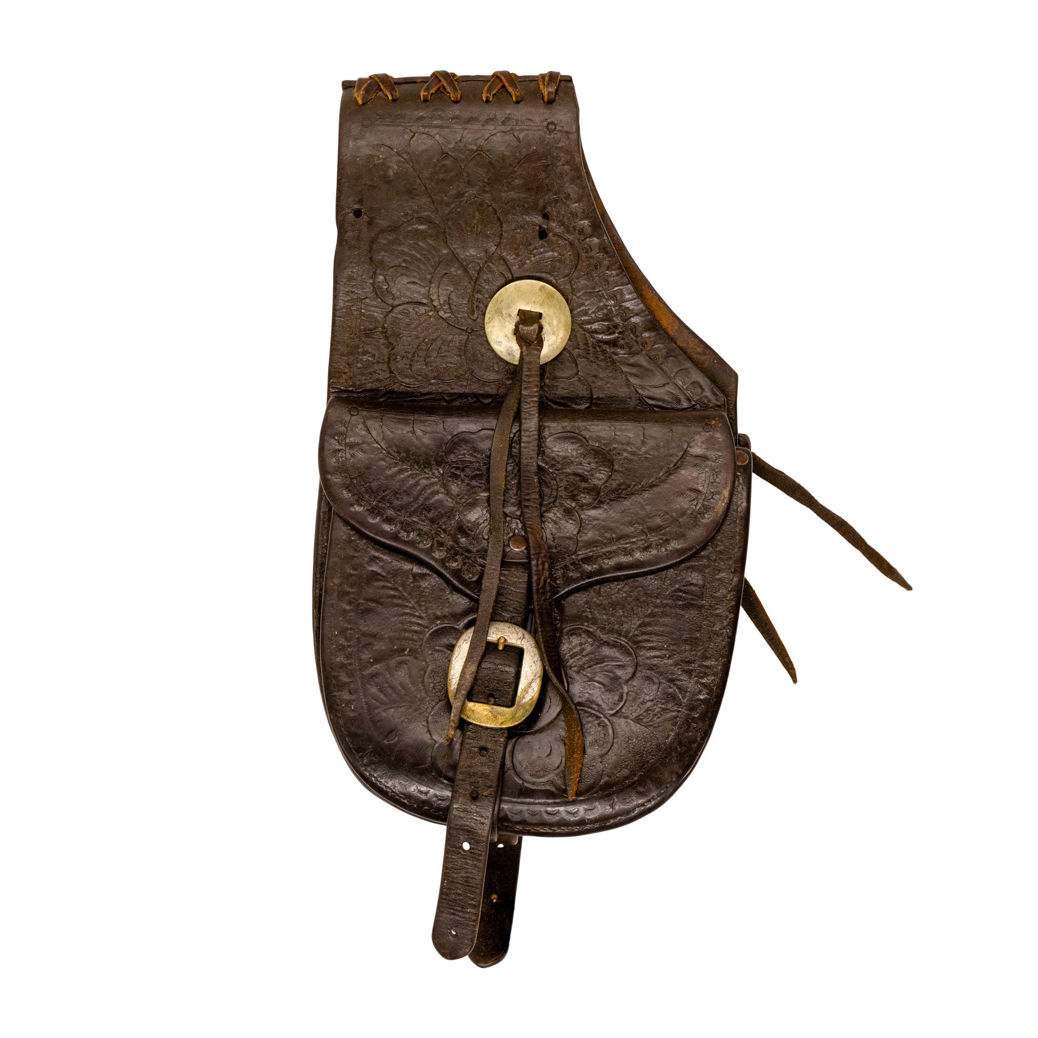 Hand-Tooled Leather Saddlebags