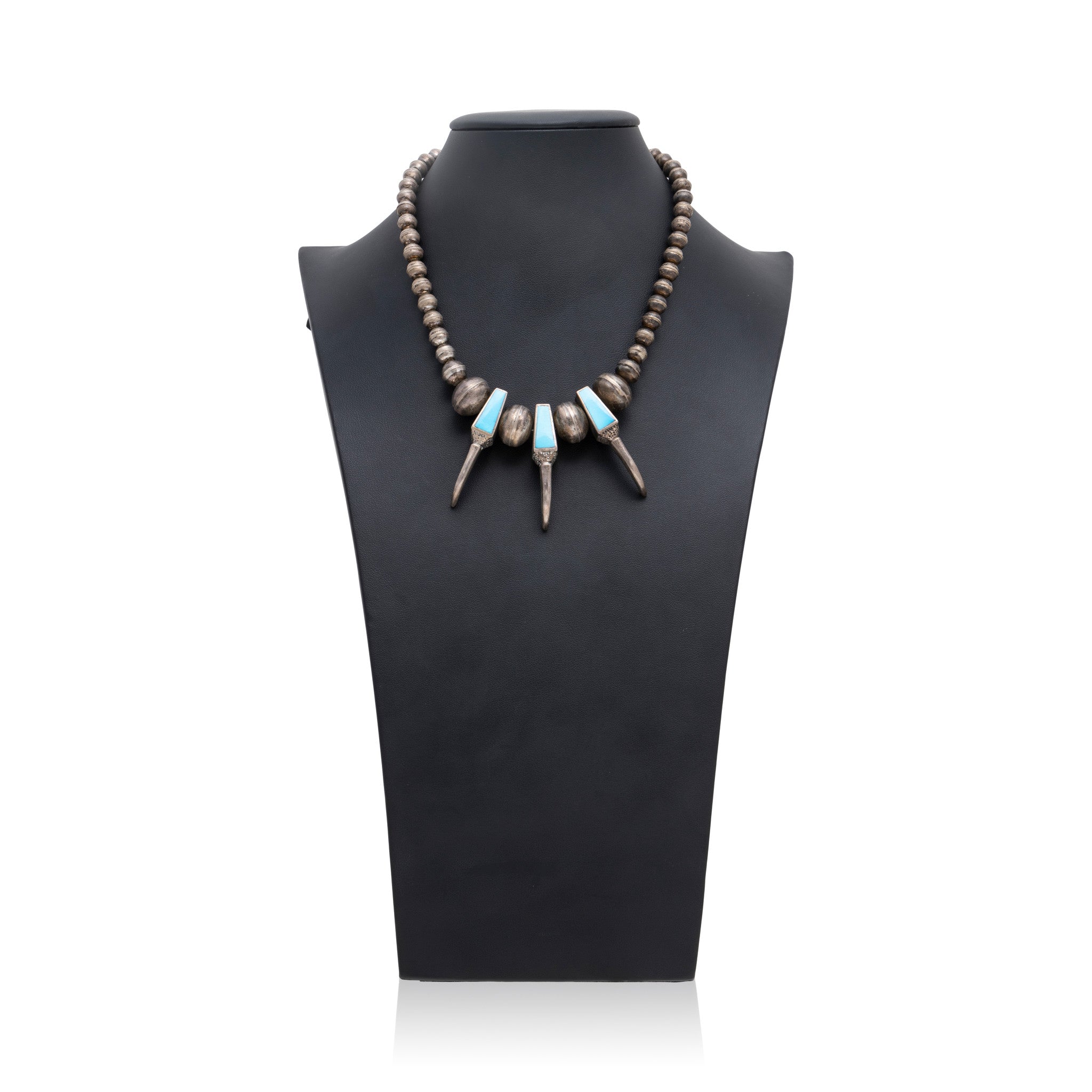 Sterling Bear Claw Turquoise Necklace