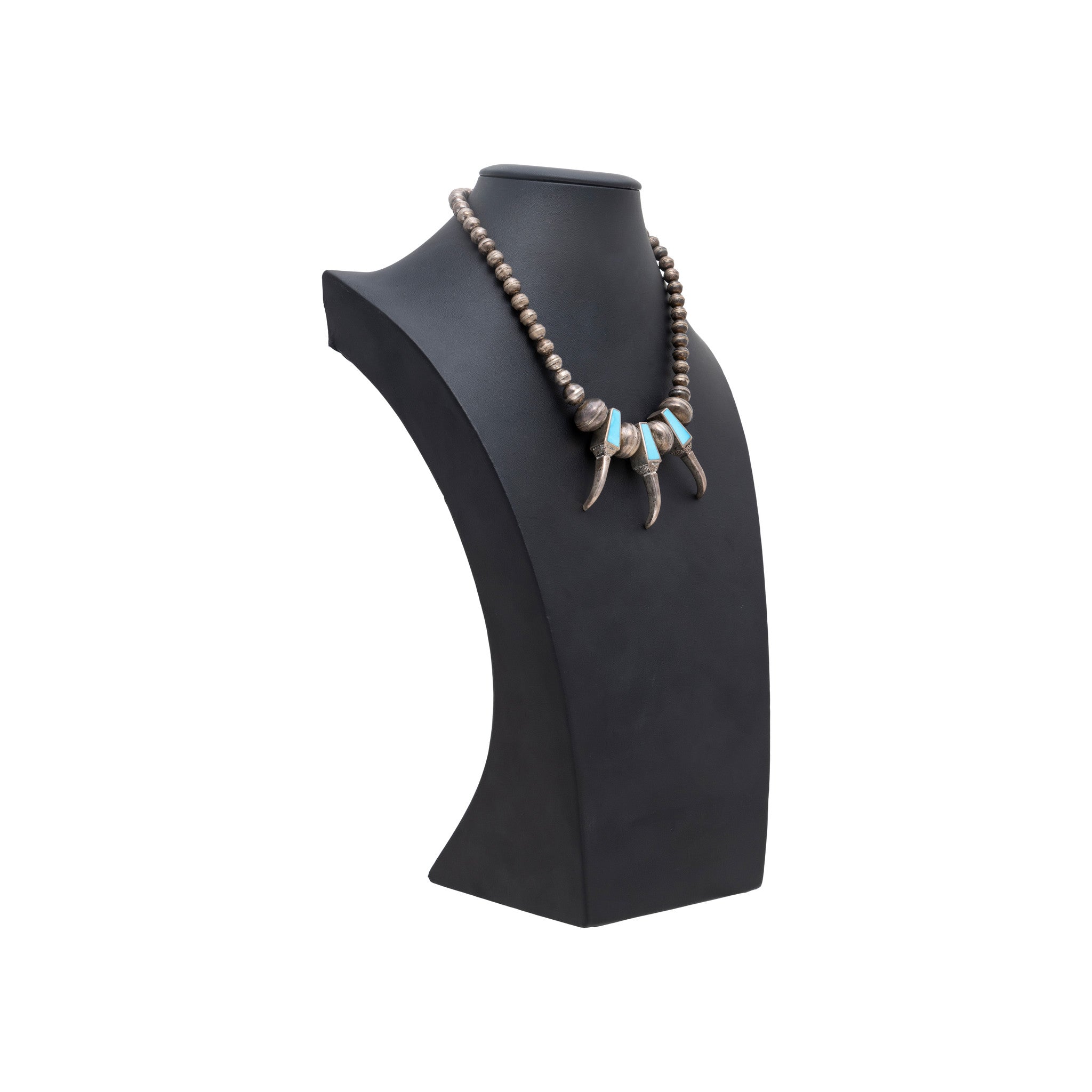 Sterling Bear Claw Turquoise Necklace