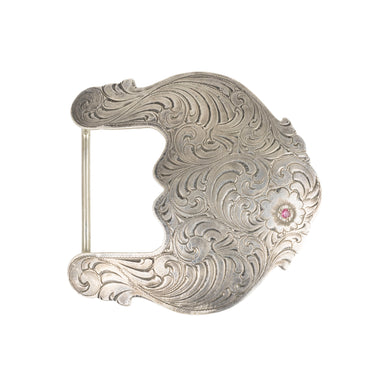 Scrollwork Belt Buckle with Ruby, Jewelry, Buckle, Estate