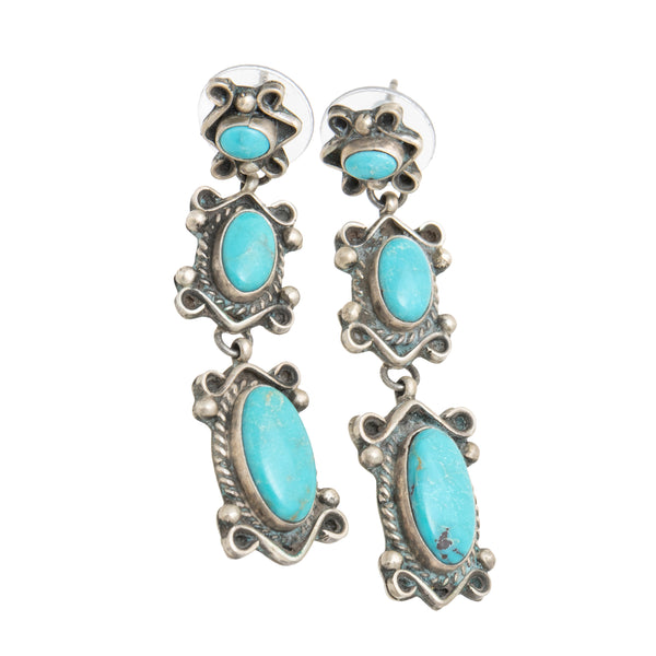 Navajo Turquoise Earrings, Jewelry, Earrings, Native