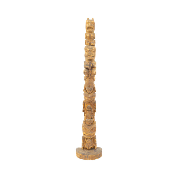 Multifigure Tlingit Totem, Native, Carving, Totem Pole