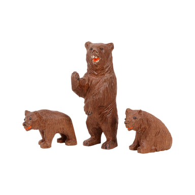 Ma and Two Cubs Bear Black Forest Carving, Furnishings, Black Forest, Figure