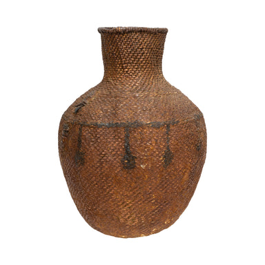 Apache Tus Water Jar, Native, Basketry, Vertical