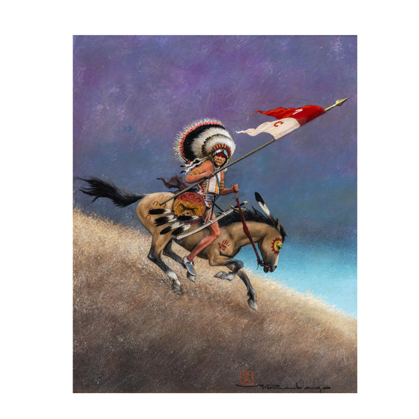 Running Away with Gideon by Mario Rabago, Fine Art, Painting, Native American