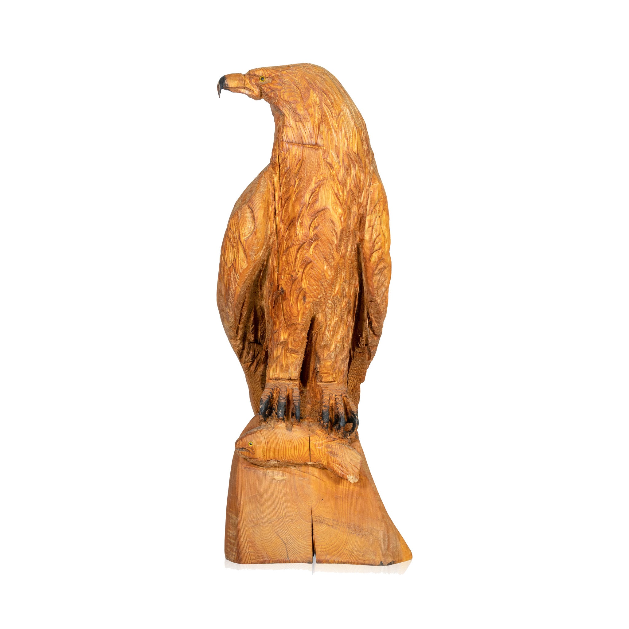 Eagle with Fish Chainsaw Art, Furnishings, Decor, Folk Item