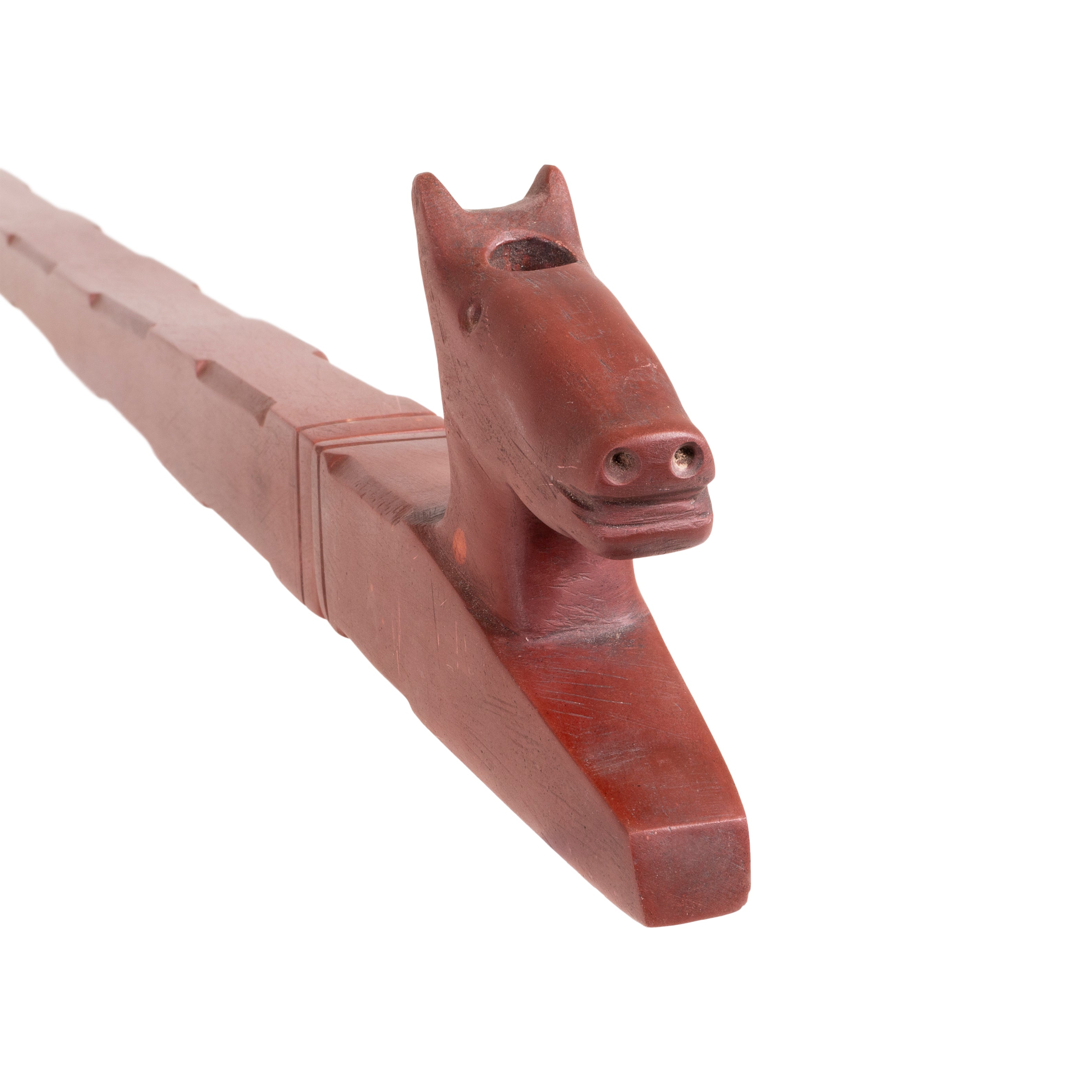Catlinite Horse Head Effigy Pipe