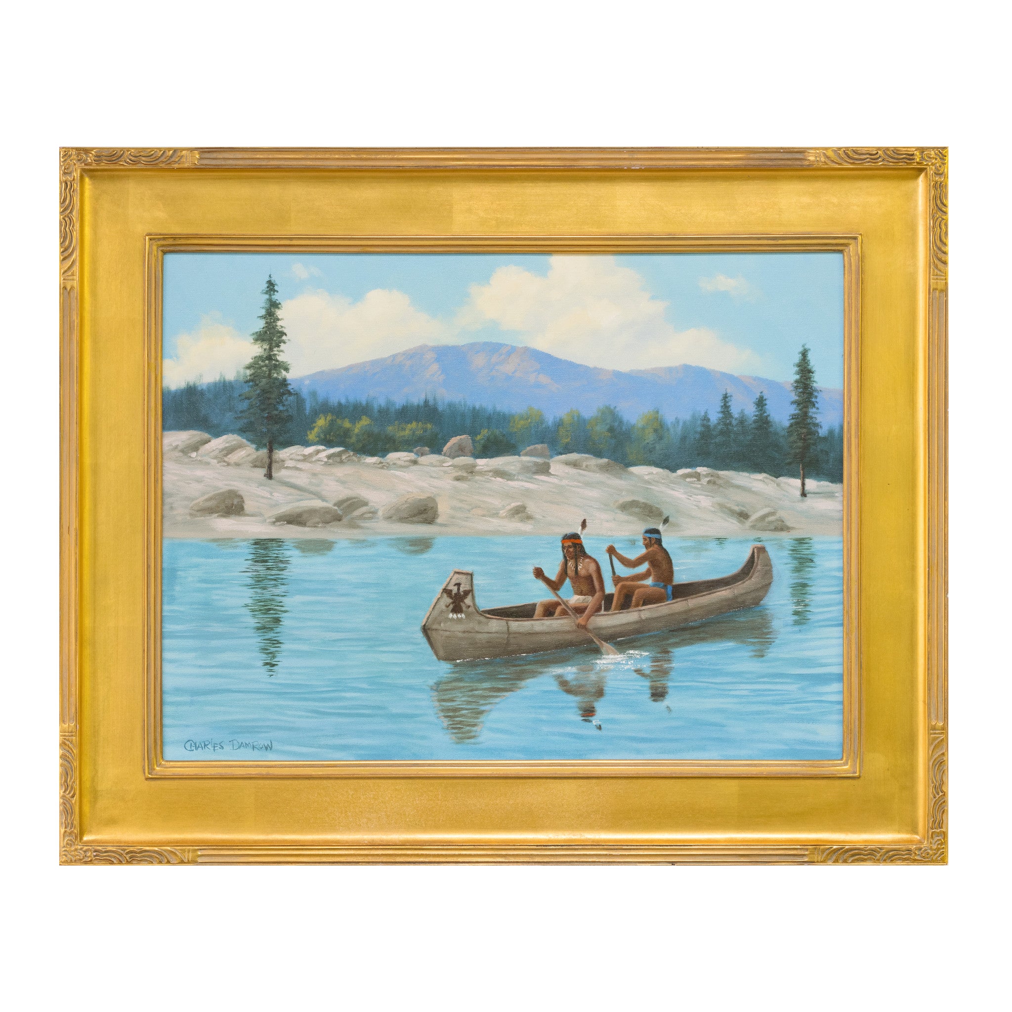 Native Americans in Canoe by Charles Damrow