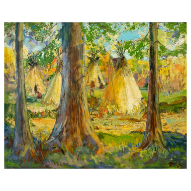 Cheyenne Village by J.H.A., Fine Art, Painting, Native American