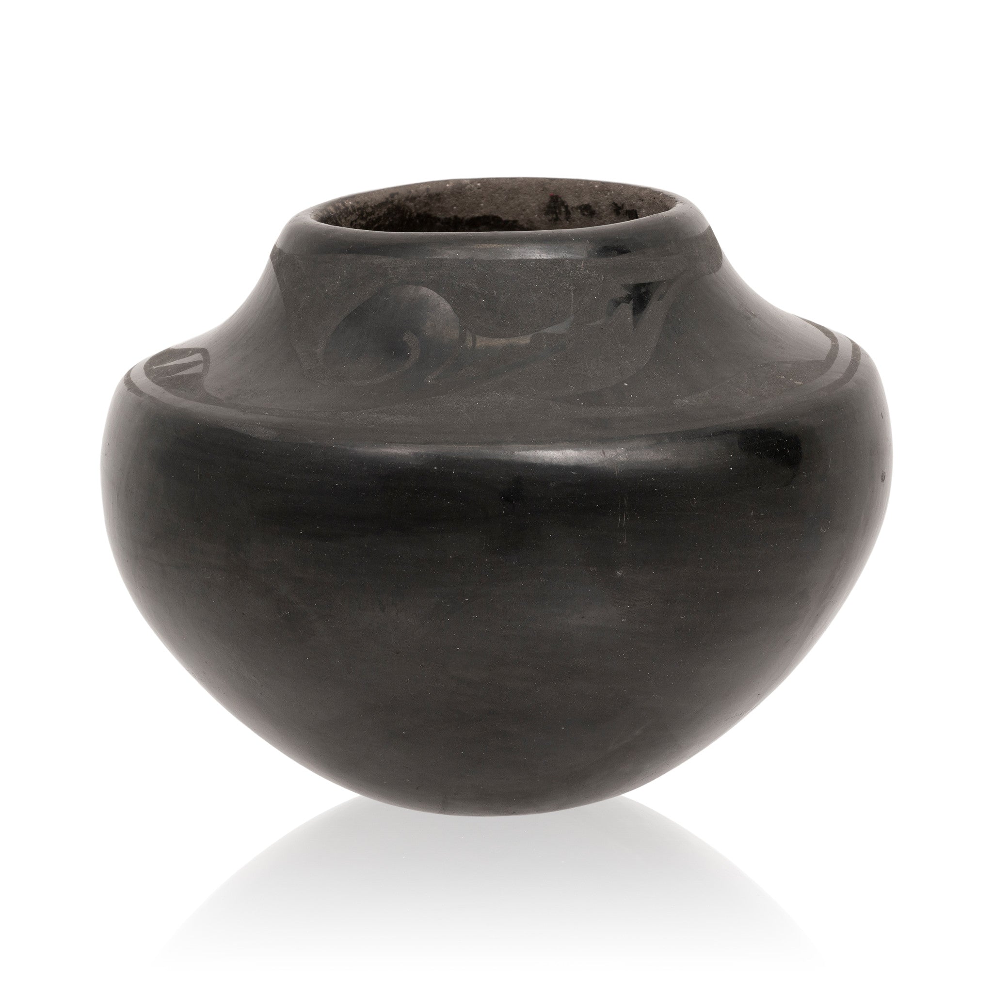 Santa Clara Black Ware Jar, Native, Pottery, Historic