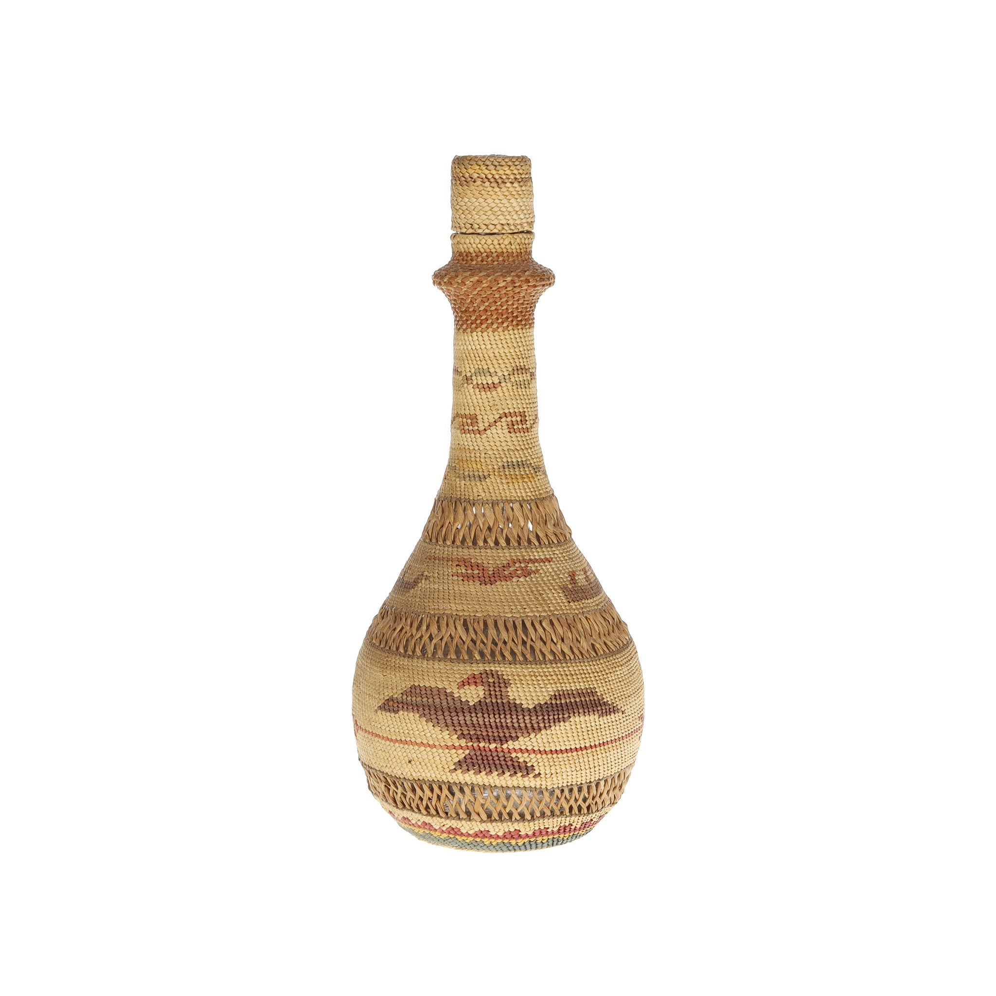 Makah Bottle Basket, Native, Basketry, Bottle Basket