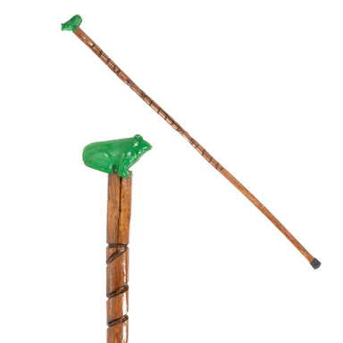 Folk Art Carved and Painted Frog Cane, Furnishings, Decor, Cane